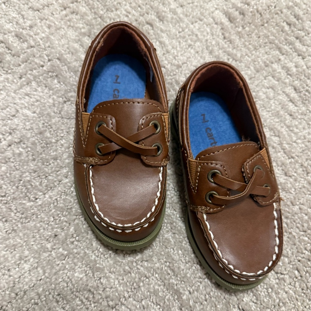 Carter’s Toddler Brown Loafer Boat Shoes | Classic Dress Loafers Size 7